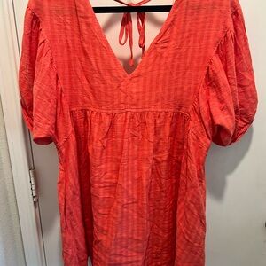 Umgee Coral V-Neck Blouse/dress